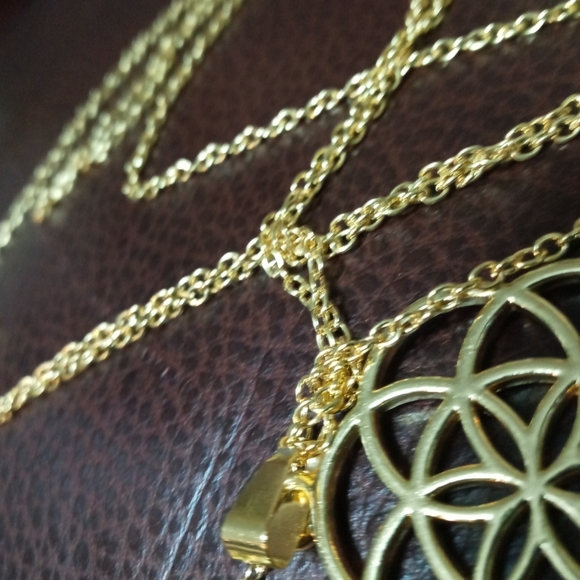 2 PK New Hot Sweet Flower Gold Plated 24" Necklace - Picture 5 of 5